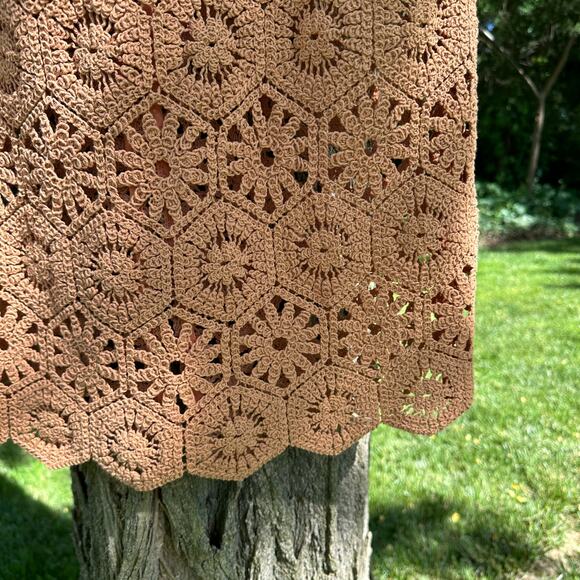 Rodebjer Trixie Crochet Midi Skirt Warm Sand Soft Orange 100% cotton Size Large - Picture 6 of 14